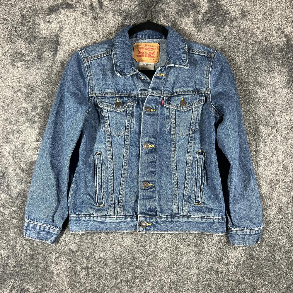 Levi Strauss & Co. Jacket Boys 10-12 Blue Denim Shirt Jacket Collared Pockets